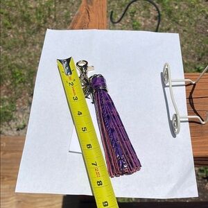 Brahmin Large Royal Purple Tassel Keychain